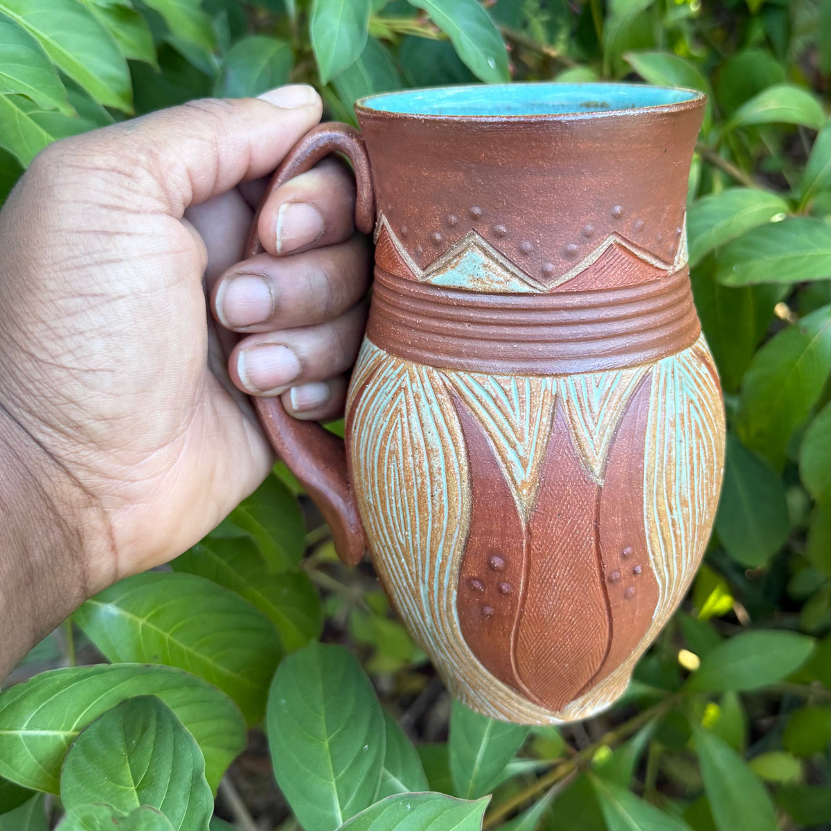 Large Roselle Earth Tone Mug