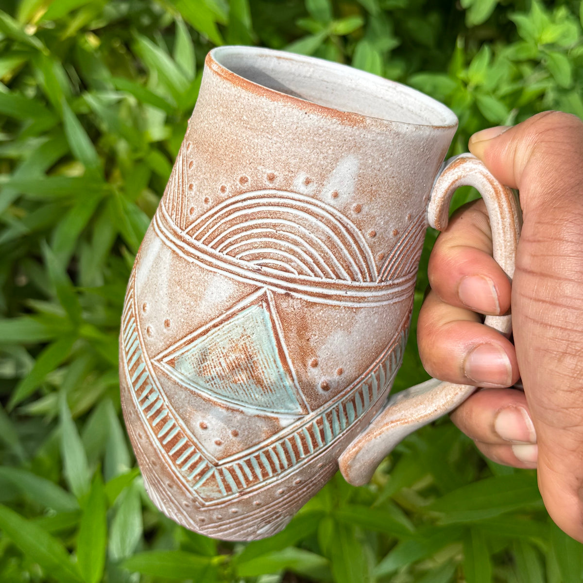 Large Carved Mug