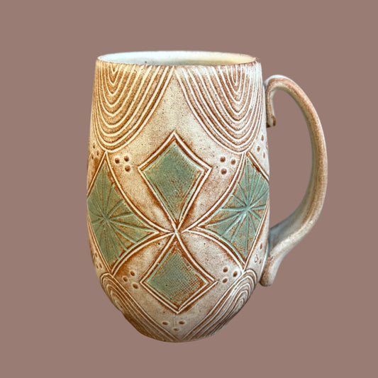 Large Carved Mug