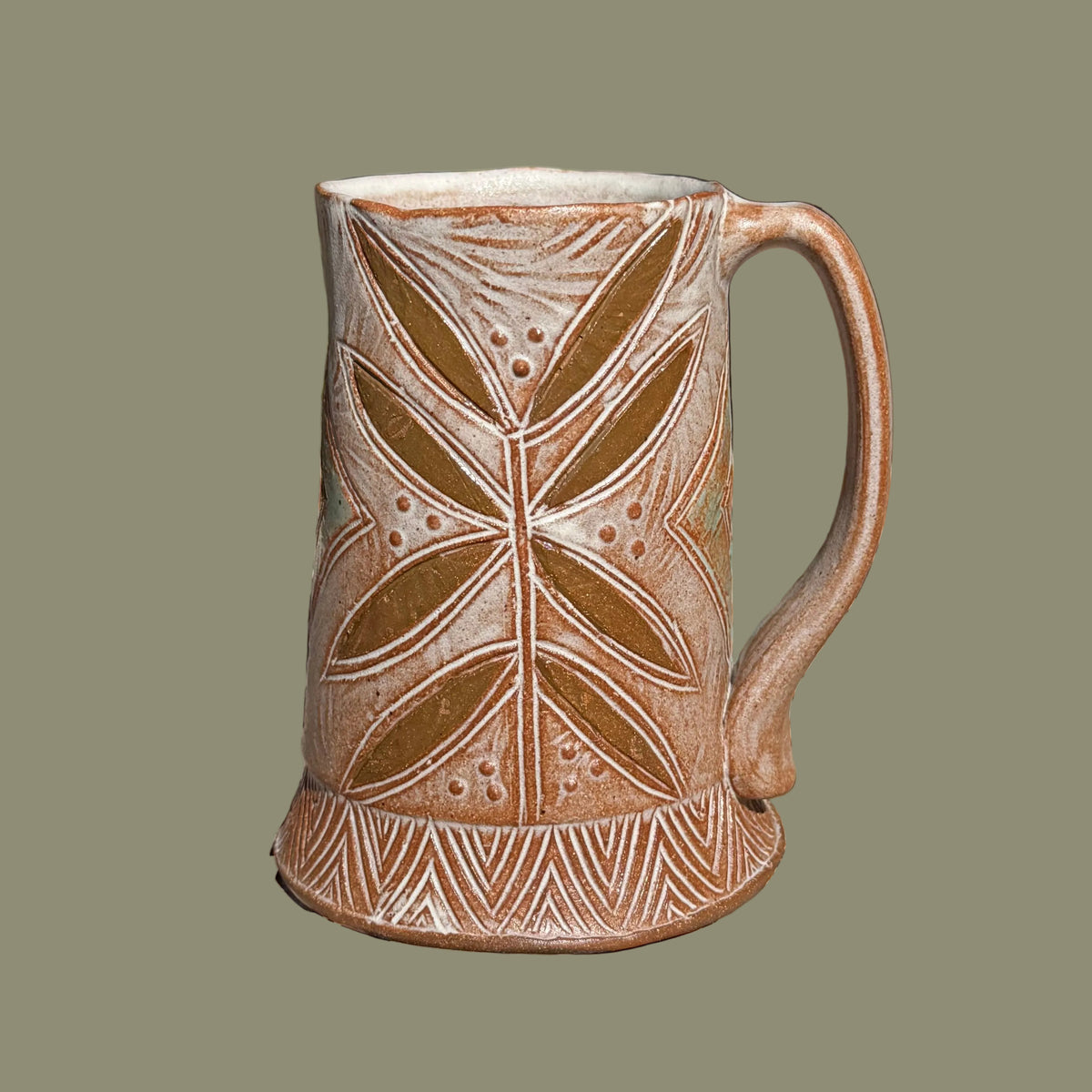 Carved Leaf Mug