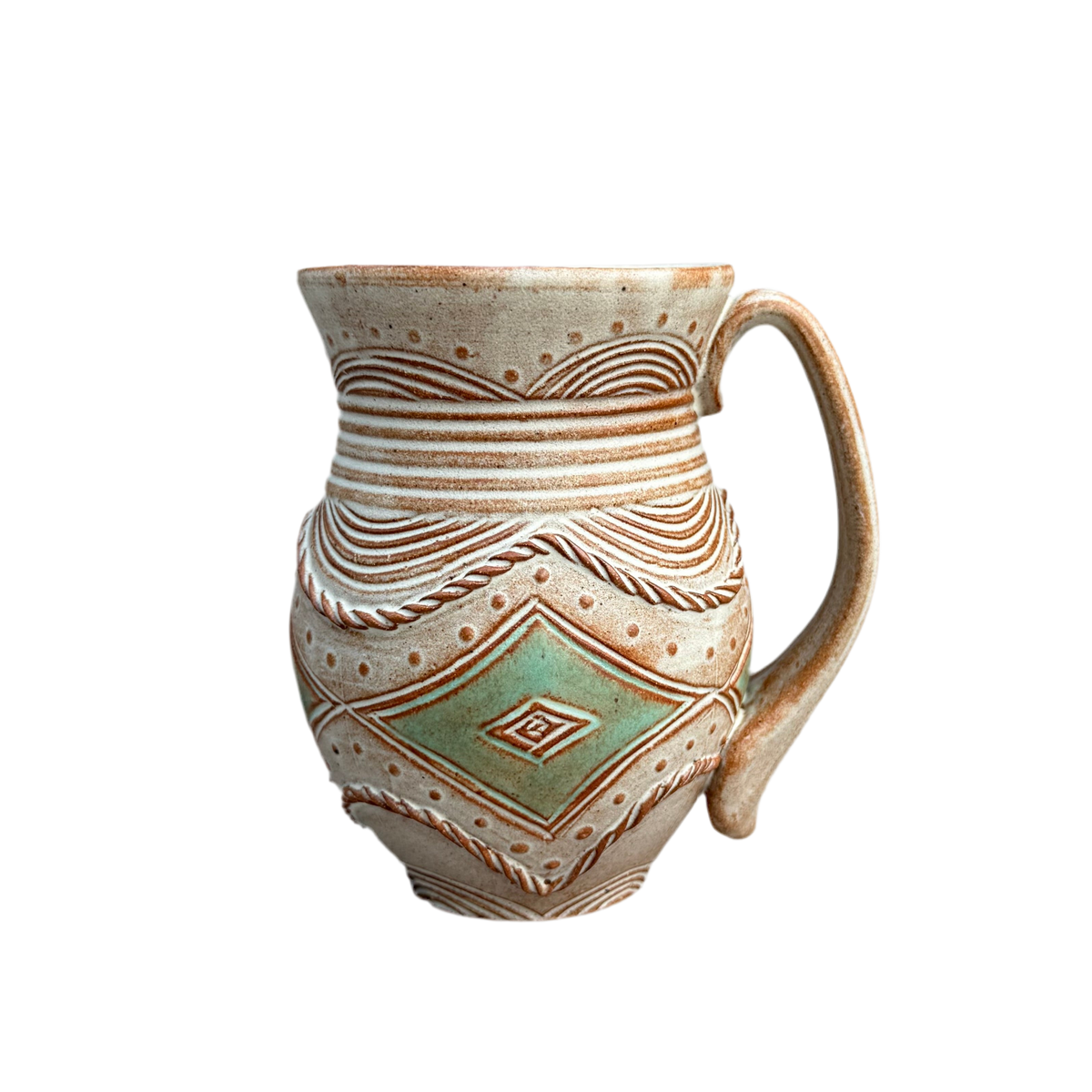 Große Tasse mit Aqua-Coil-Dekor