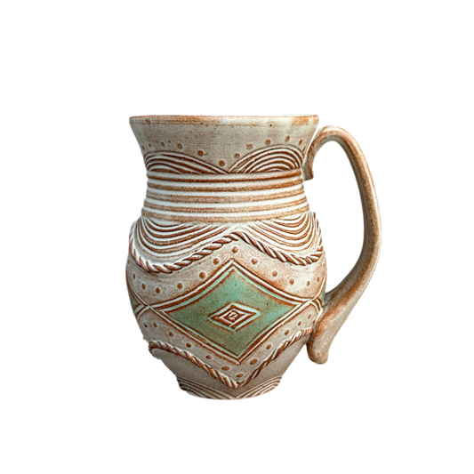 Aqua Coil Decorated Mug