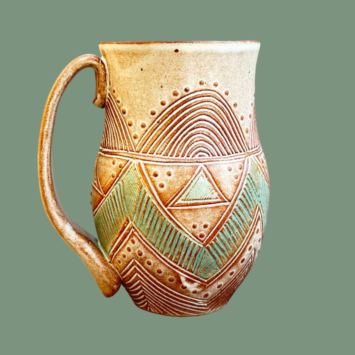 Large Carved Mug