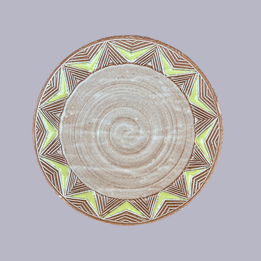 Carved Rim Lunch Plate
