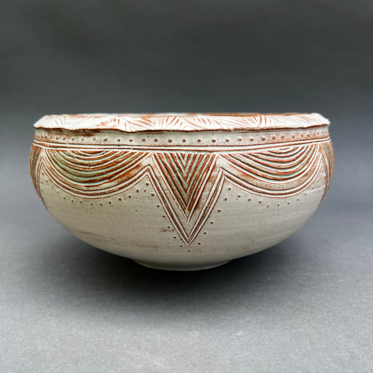Carved Serving Bowl