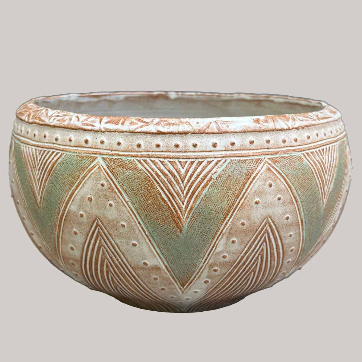 Carved Serving Bowl