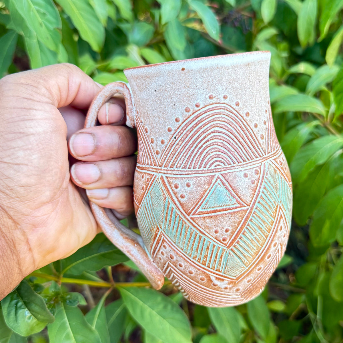 Large Carved Mug