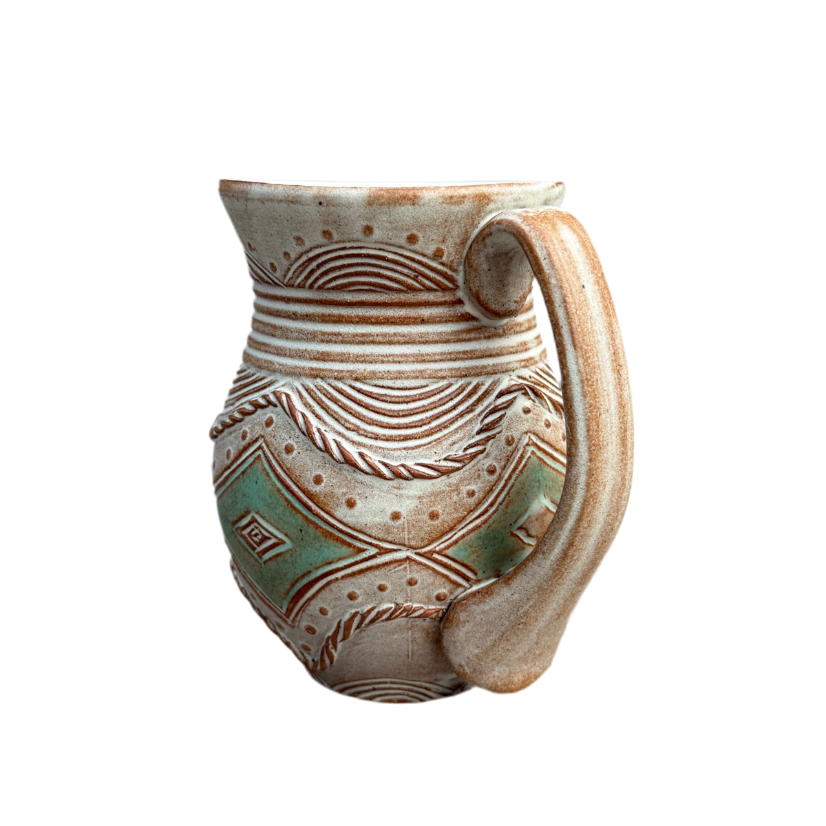 Große Tasse mit Aqua-Coil-Dekor