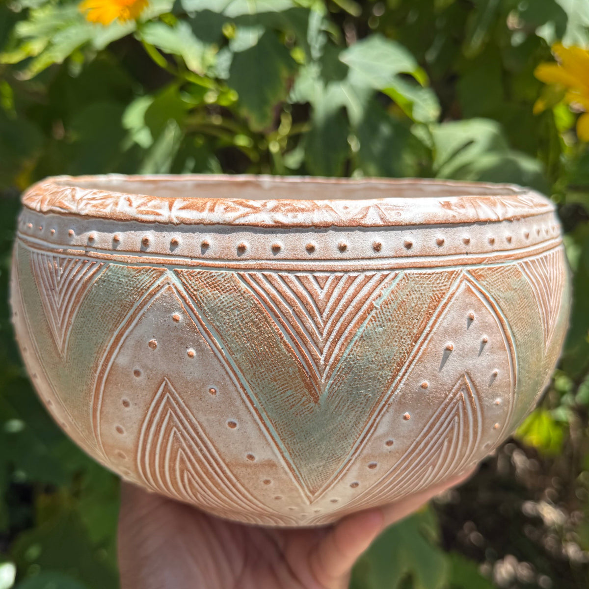 Carved Serving Bowl