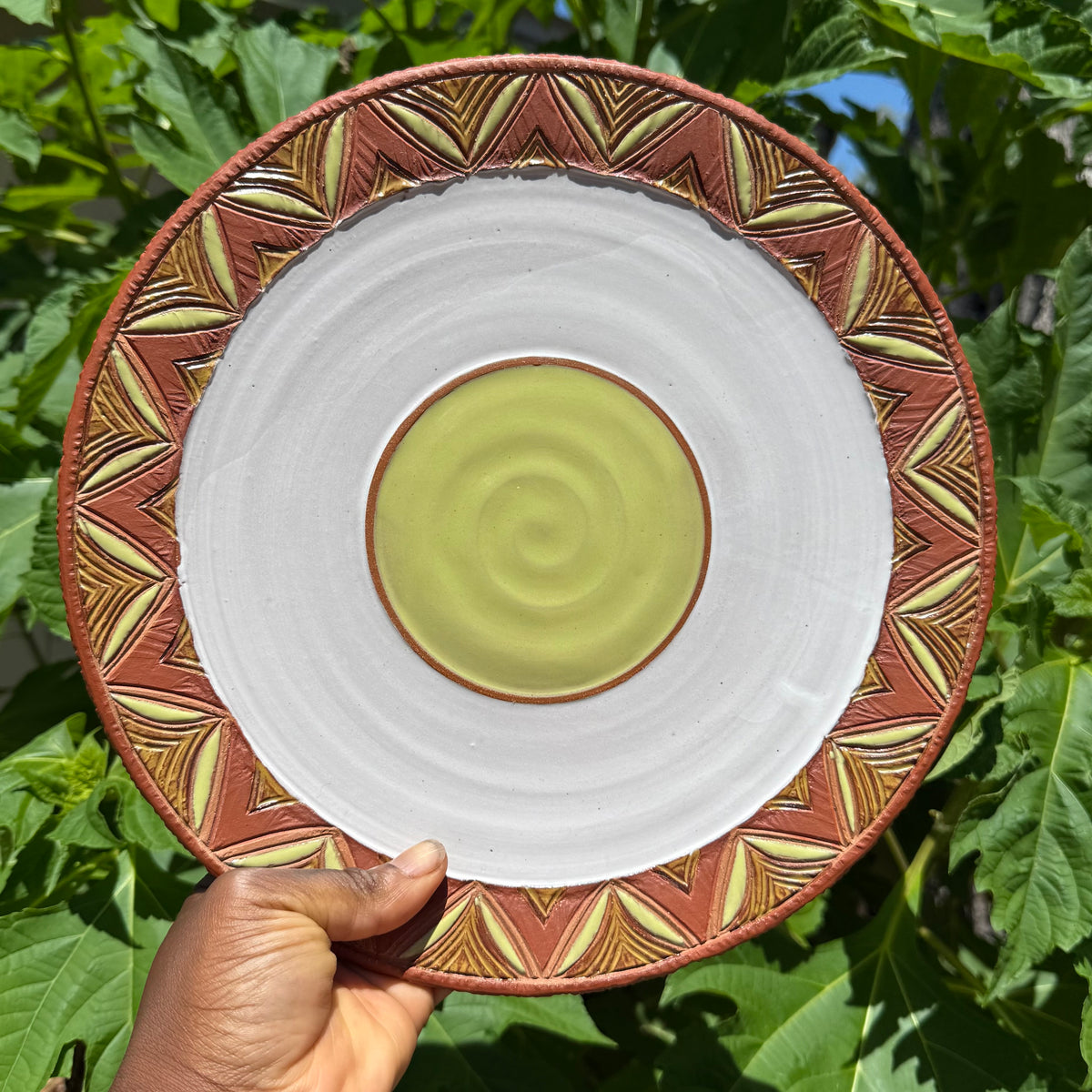 Earth Tone Rim Plate