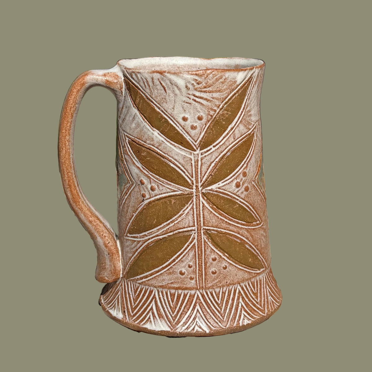 Carved Leaf Mug