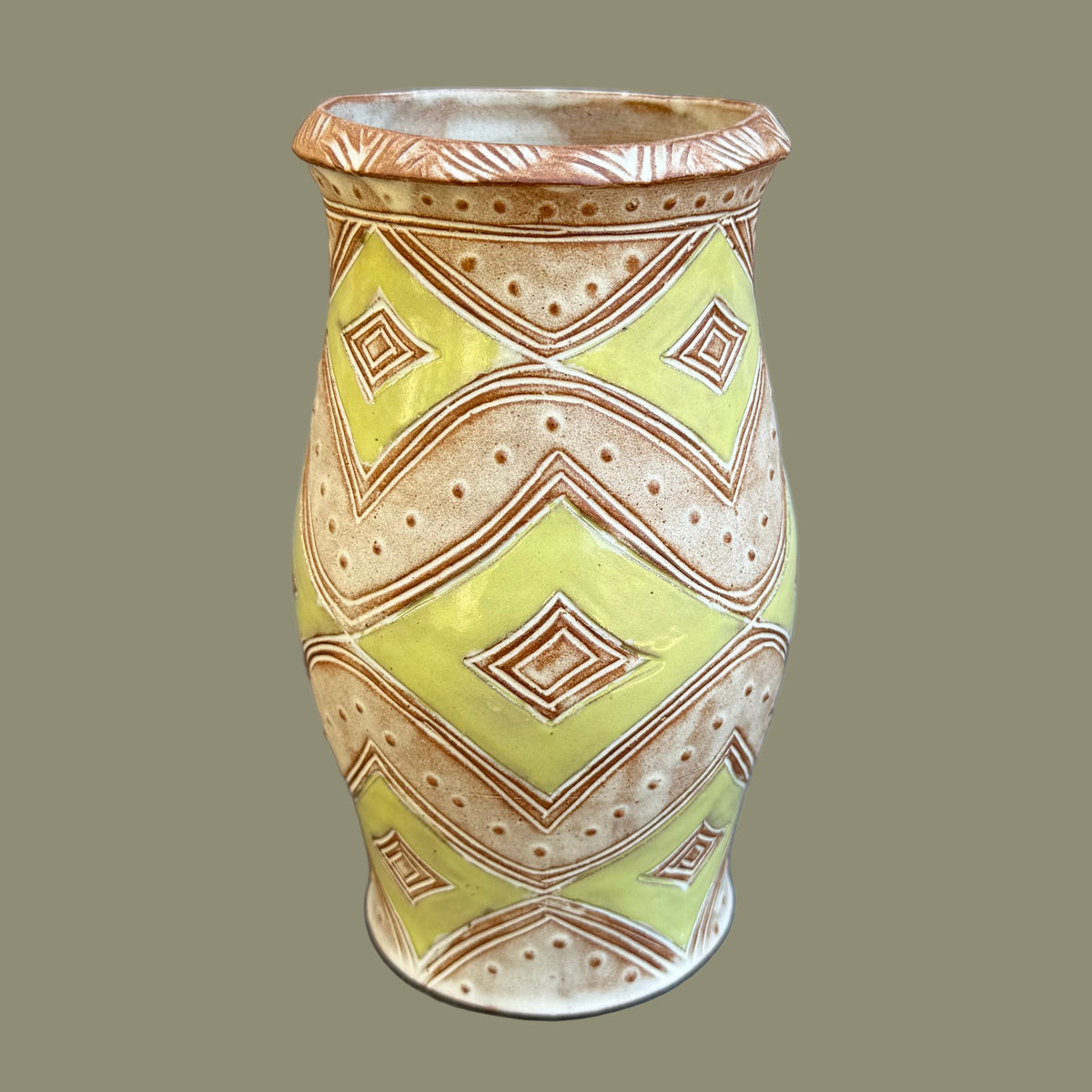 Chartreuse Diamond Vase