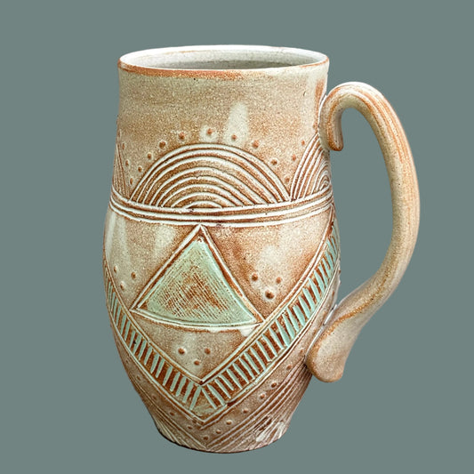 Large Carved Mug