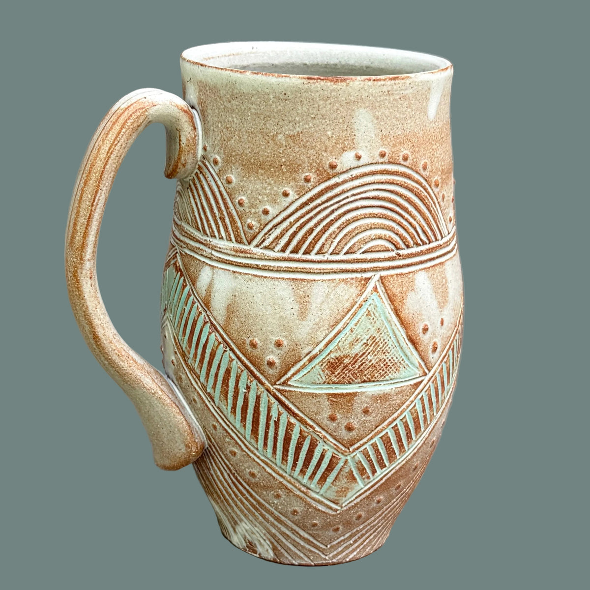 Large Carved Mug